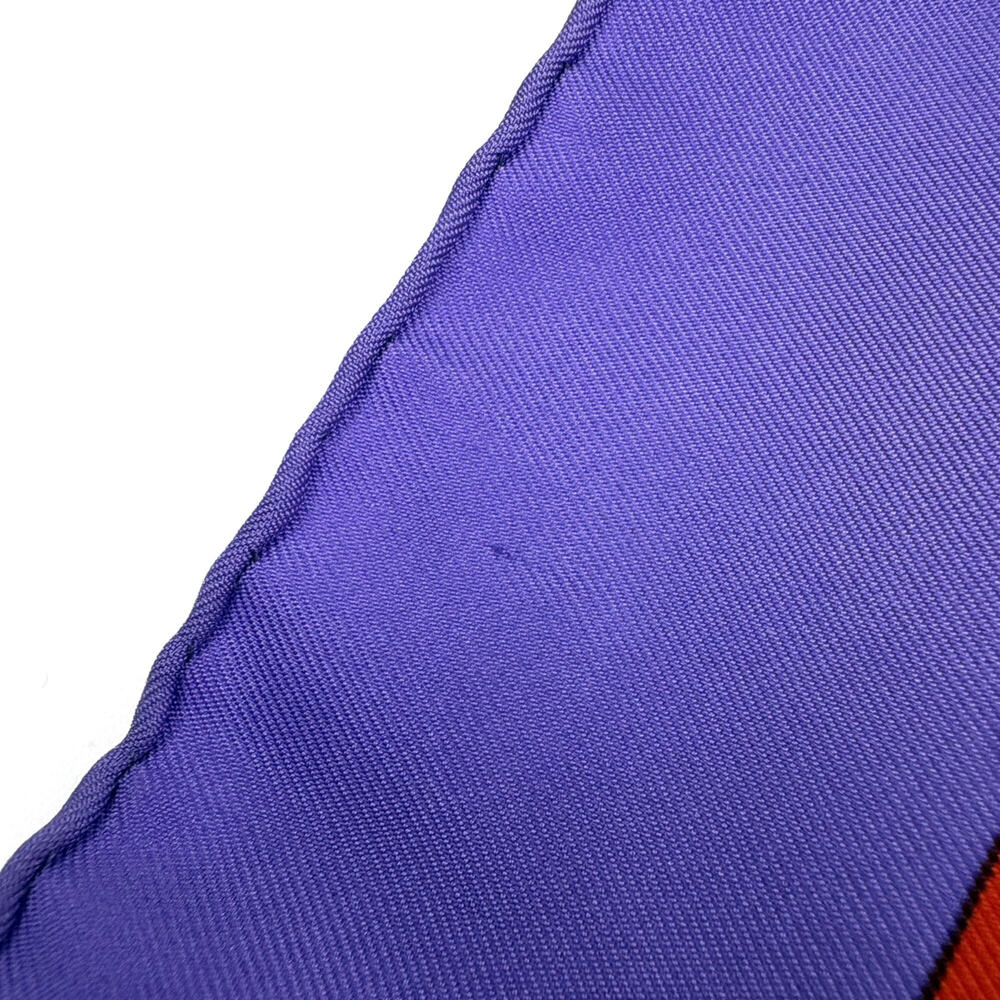Hermes Carre 90 Etendards et Bonnieres Scarf Muffler Flag Silk Purple Multico... - Picture 4 of 5